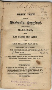 A tract explaining Swedenborg's "Doctrine of Conjugial Love."