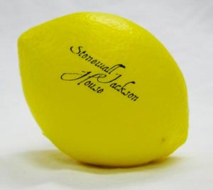 Stonewall Jackson foam stress-relieving lemons are available in the gift shop at his Lexington, VA home.